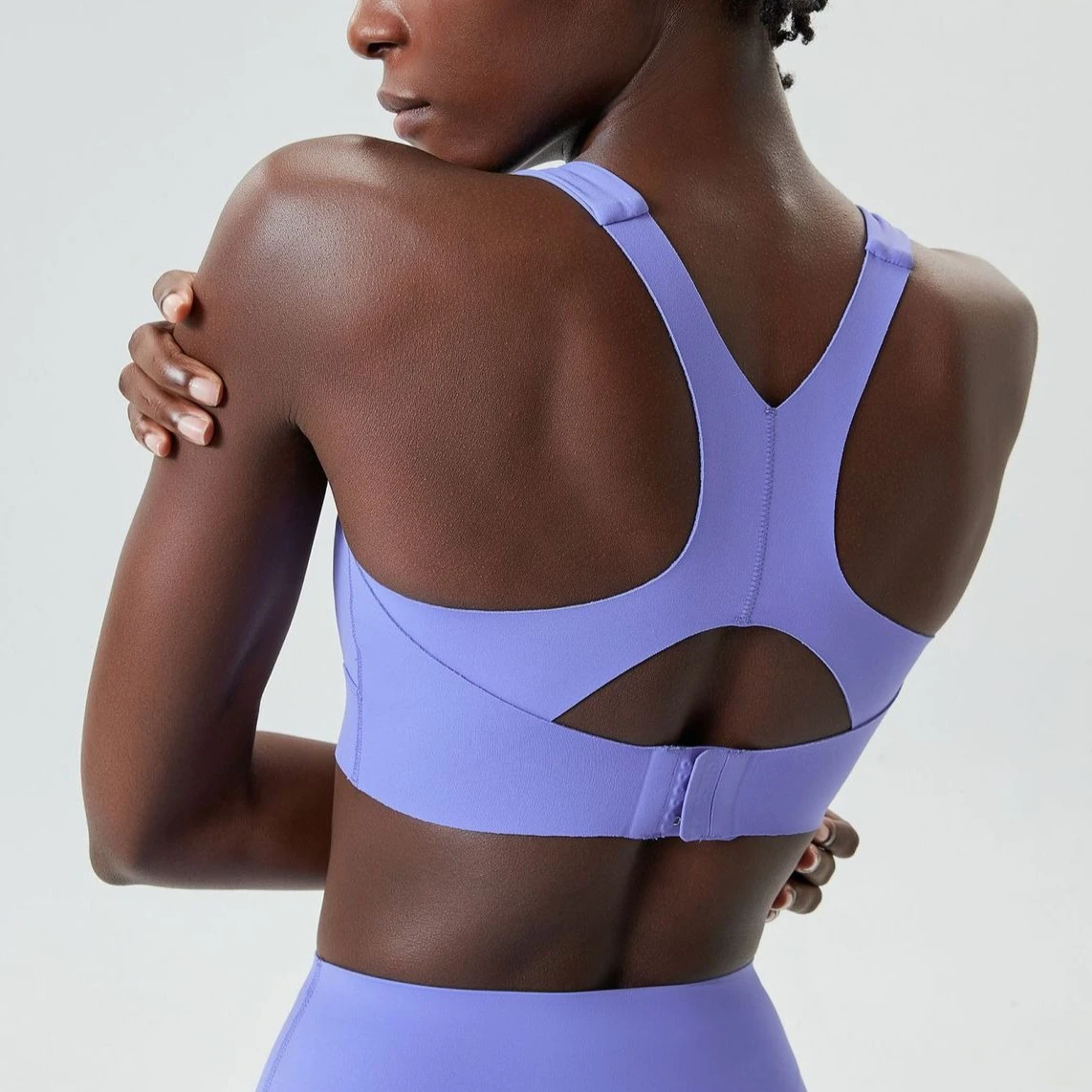 

Women Breathable Sports Bra High Impact Shockproof Gym Running Fitness Yoga Bras Underwear Back Closure Bra Top With Fixed Pads