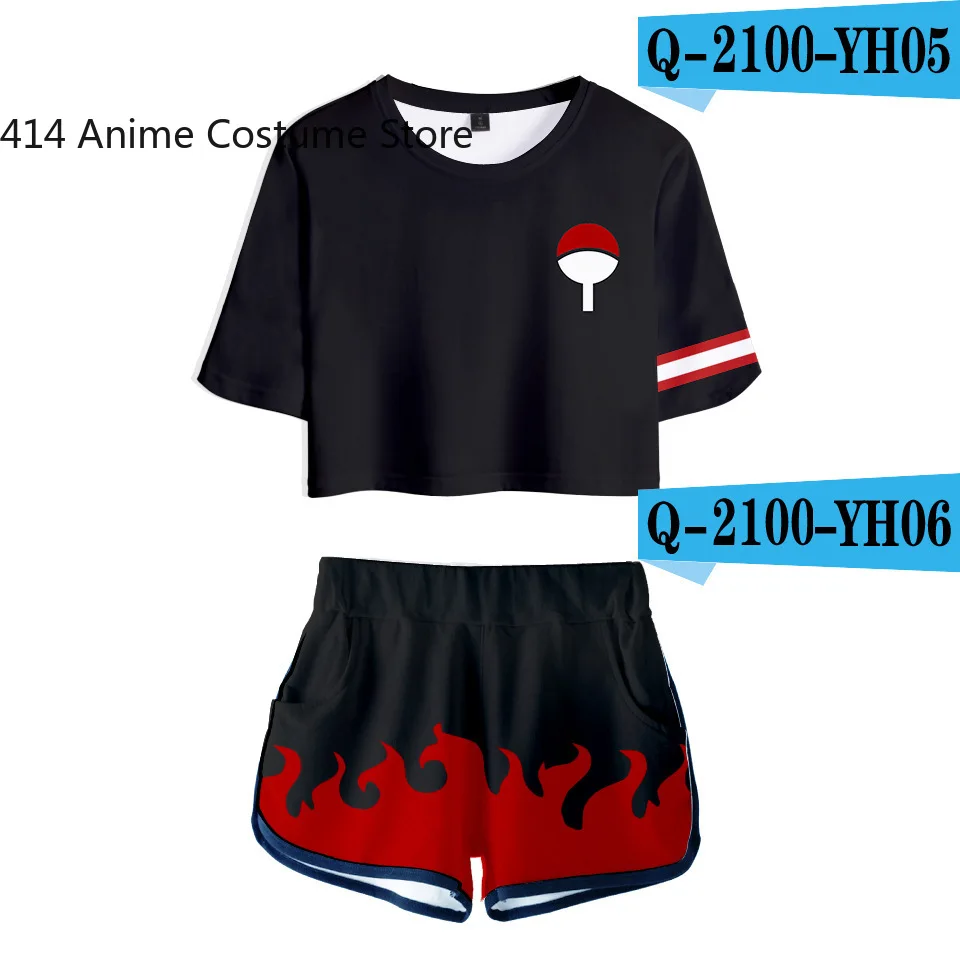 Anime Adult Cosplay Costume 3D Print  T shirt+Shorts Sets Uzumaki Akatsuki Haruno Sakura Men Women Clothes C42K118