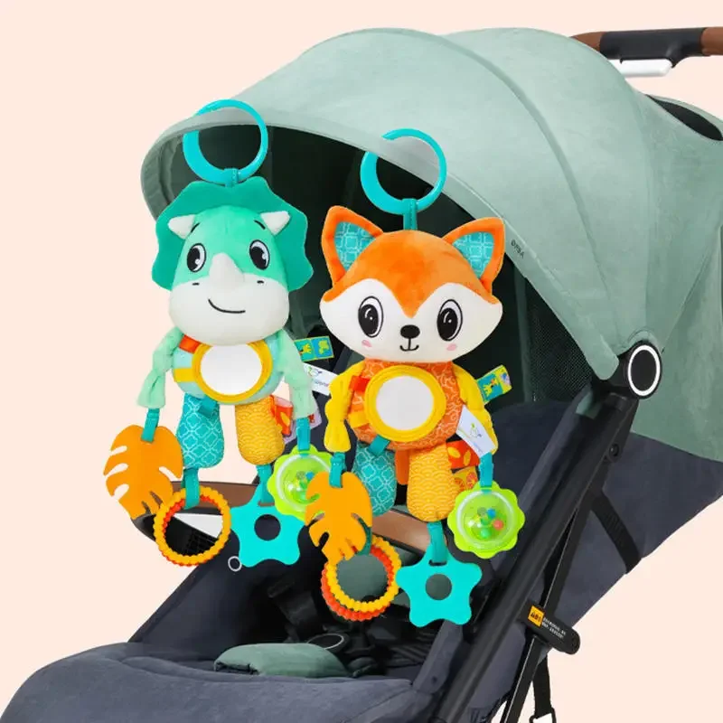 Soft Infant Crib Bed Stroller Mobile Hanging Rattle Baby Educational Toys Brain Developmental Hand Grip Cute Stuffed Animal Toys