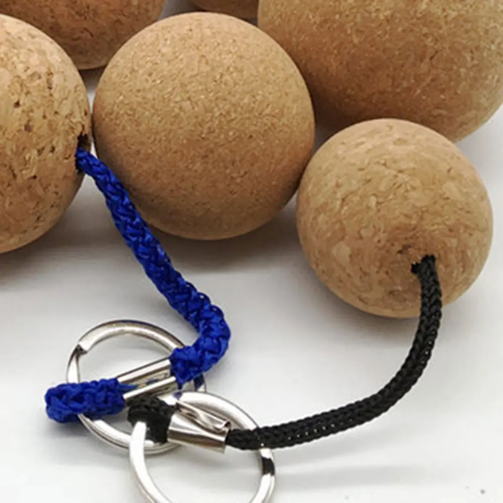 

2pcs 50MM Cork Ball Keychain Durable Wood Floating Ring for Water Sports Lightweight Creative Design Souvenir