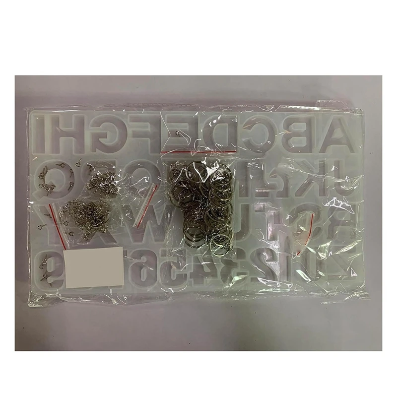 DIY Crystal Resin Drop Glue Alphabet English Word Pendant Keychain Silicone Handmade Mold Jewelry