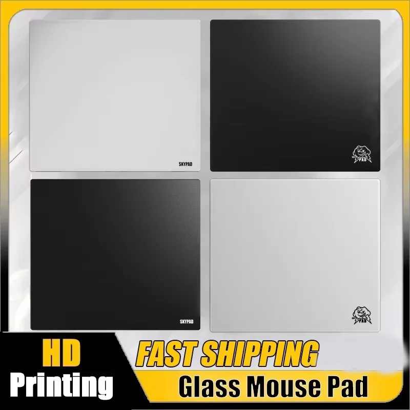 Black White SORA Abstract Glass Mouse Pad Waterproof Smooth Electronic Sports Games Office Desktop Decoration