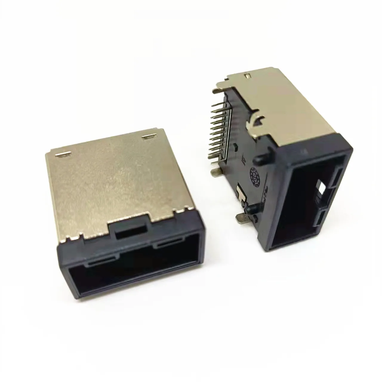 

HDMI 19-контактный женский прямоугольный разъем E-типа для автомобильного DVD-монитора/телевизора (горизонтальное крепление)