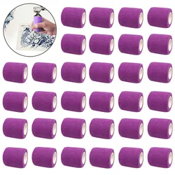 Purple Color Tattoo Bandage Anti-slip Athletic Nonwoven 1/6/12/24/32/48 pcs Disposable Waterproof Self-adhesive Elastic Bandage