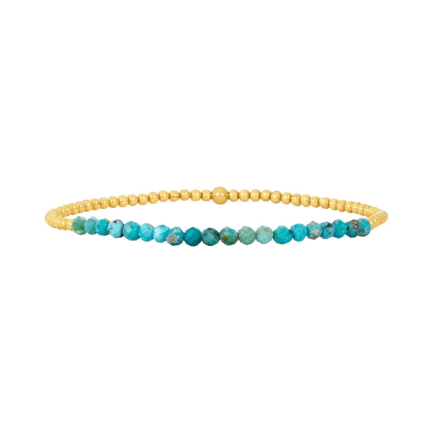 CCGOOD Natural Turquoise Stone Bracelet Adjustable Gold Tone Beads Boho Jewelry for Women Calming Grounding Healing Energy Gift