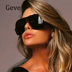 Oversized Pilot Sunglasses Women Men Classic Style Luxury Brand Fashion One Piece Sunglasses Woman UV400 Driving Outdoors