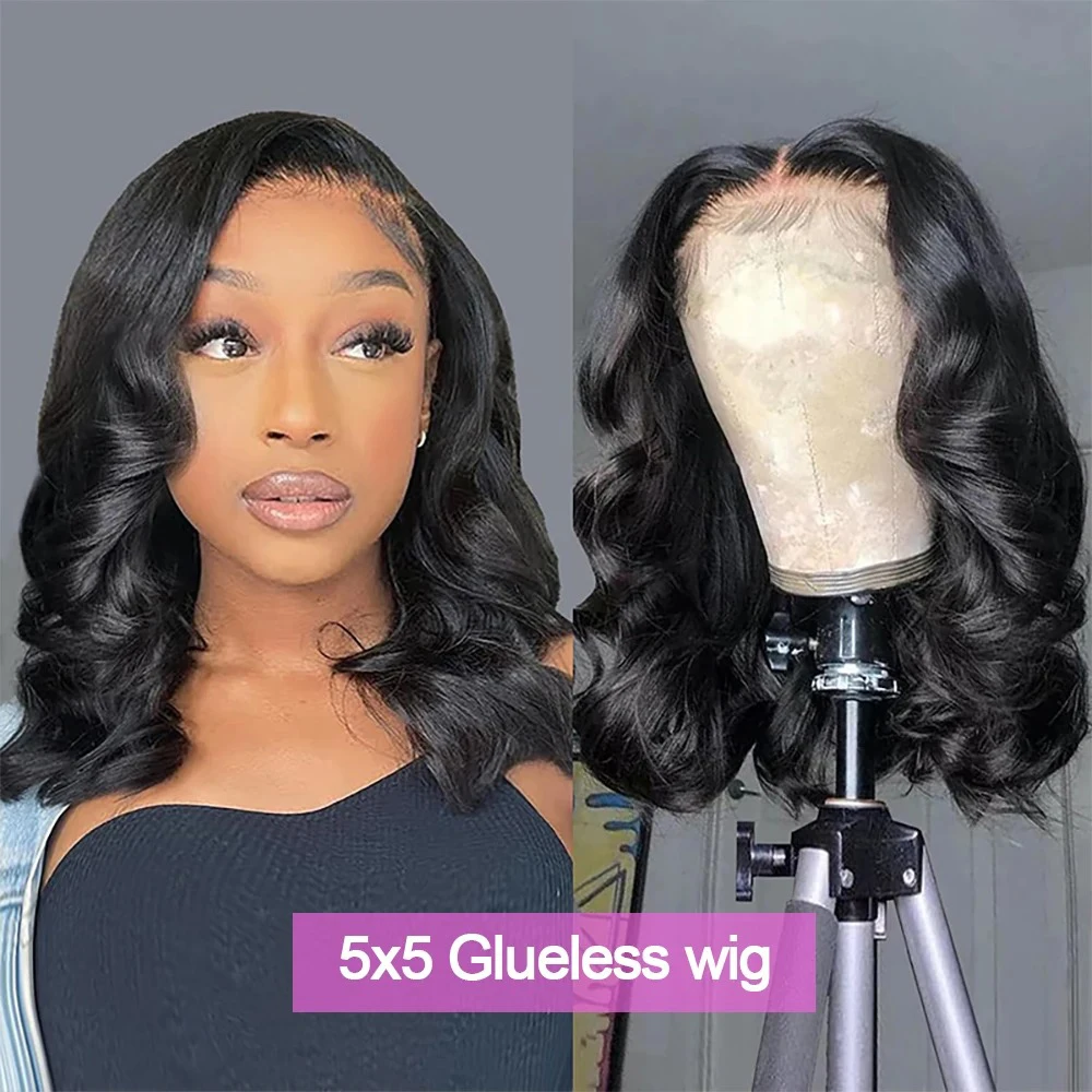 5X5 4X4 Glueless Body Wave Bob Wigs 13X4 13x6 HD Lace Frontal Wig 100% Human Hair Natural Wave Wig Short Bob Wigs of Women image 4