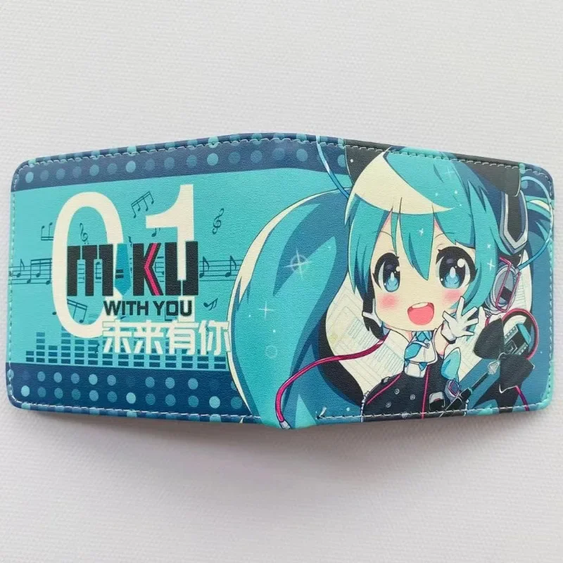 Kawaii New Anime Hatsune Miku Portable Coin Purse Stylish and Simple Short Wallet Cute Things for Girls