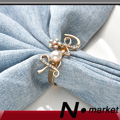 2023 New Valentine's Day Series Table Accessories LOVE napkin Ring Heart-Shaped LOVE Diamond Napkin Buckle Pearl Napkin Holders