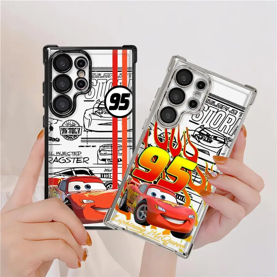Case for Samsung Galaxy S26 S24 S23 S20 FE S22 Ultra S25 Edge S21 Plus Phone Cover Disney Lightning Mcqueen