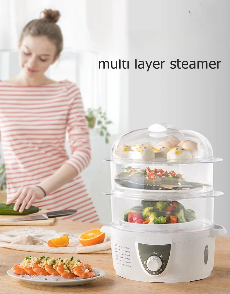 Corn Steamer Kitchen Cookware Electric 3 Layer Steam Cooker Food Vegetable