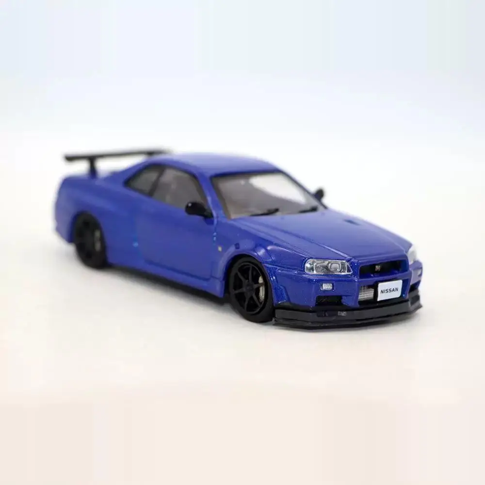 Diecast 1/43 Scale Nissan Alloy Car Model Nissan GT-R R34 Play Vehicle Collection Toys for Boys Gift Original Box in Stock