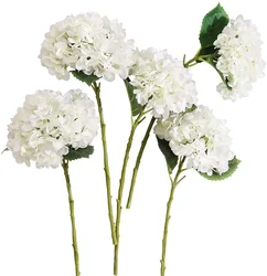 Artificial Hydrangea Stems for Wedding Centerpieces, Silk Flowers Bouquet, Home Decor, White, 15.4 