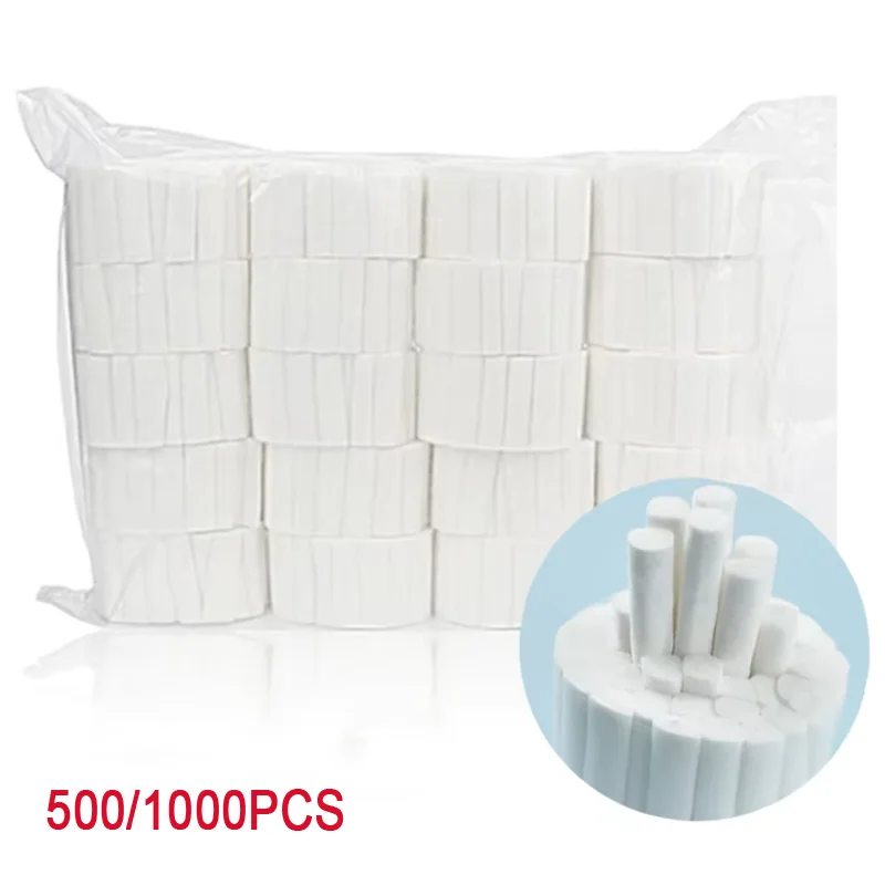 

1000PCS Dental Medical Surgical Cotton Rolls Tooth Gem Cotton Roll Disposable Absorbent Hemostatic Cotton Cloth Dentist Supplies