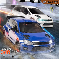 LD2801 POLO 1/28 4WD RC Drift Car Proportional Steering LED Headlights  2.4G 2 Tire Sets Eco-Friendly Shell Perfect Kids Gift