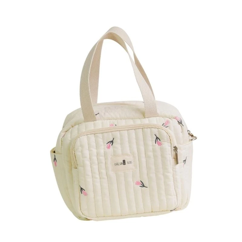 

J15U Shoulder Bags Embroidered Quilted Diaper Bag Mom Bag Large Capacity for Women Crossbody Bag Pram Hanging Bag