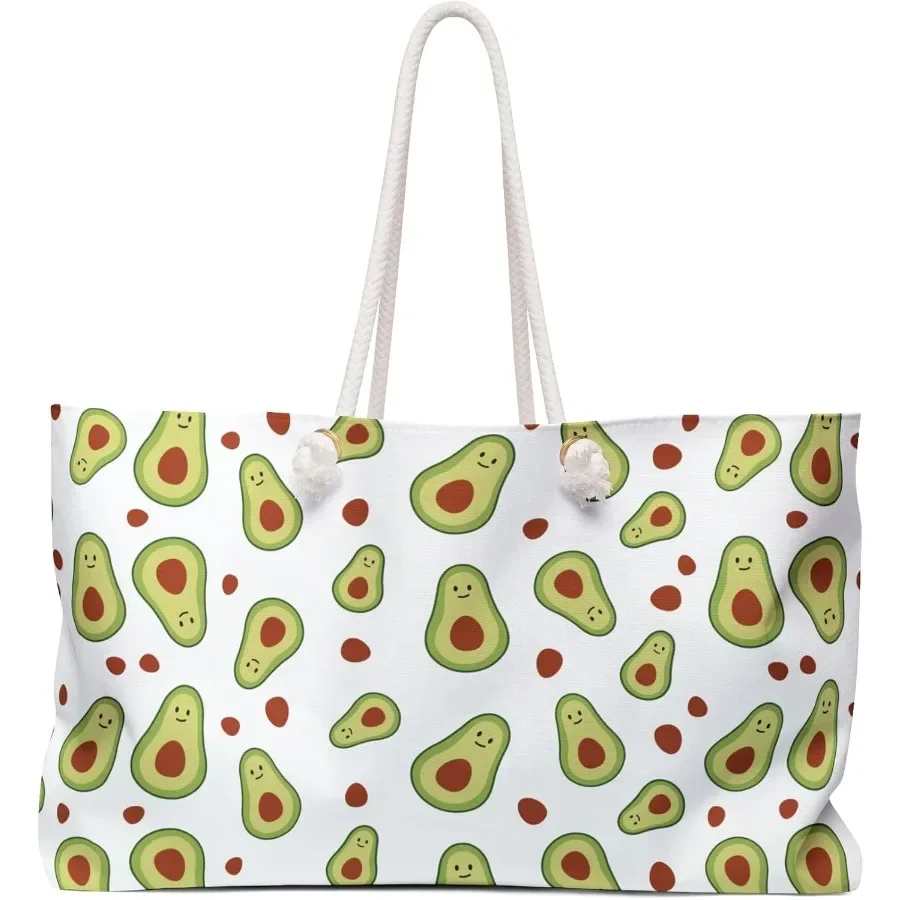 Avocado Pattern Weekender Bag Cute Fruit Tote, Summer Beach Travel