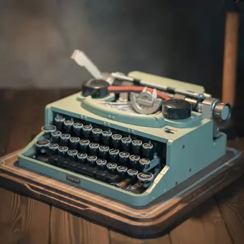 2079PCS Ideas Retro Typewriter Building Blocks MOC Construction Bricks Toy Home Decoration Best Gift For Kids Children