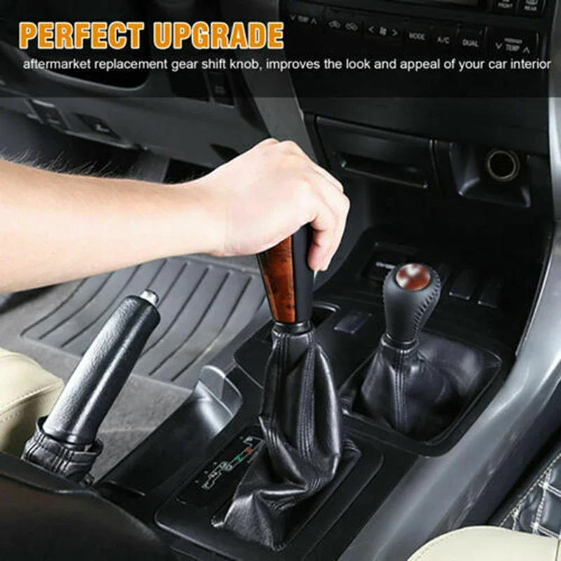 Black + Wood Grain Look Gear Shift Knob Fit for Toyota 4Runner Tacoma Lexus ES300 SC GS ABPB