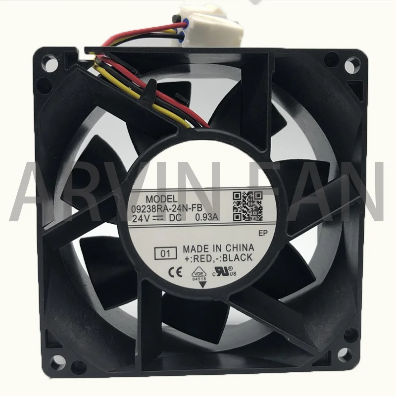 09238RA-24N-FB 24V 0.93A 92x92x38mm 3-Wire Server Axial Powerful High Speed Cooling Fan