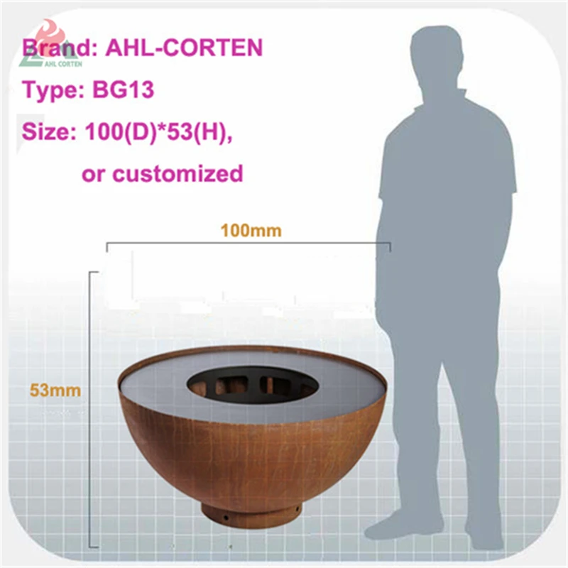 Corten Steel Bbq Firepit Grill Barbecue Grill Outdoor Fire Pit Barbecue