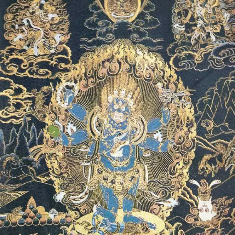 Brocade Thangka Embroidered Painting Tibet Gold Calligraphy and Painting Brocade 2 Optional