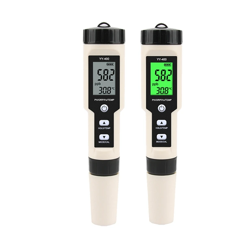 4 In 1 YY-400 PH/ORP/H2&TEM Meter Digital Hydrogen Ion Concentration Tester For Aquarium, Swimming Pool