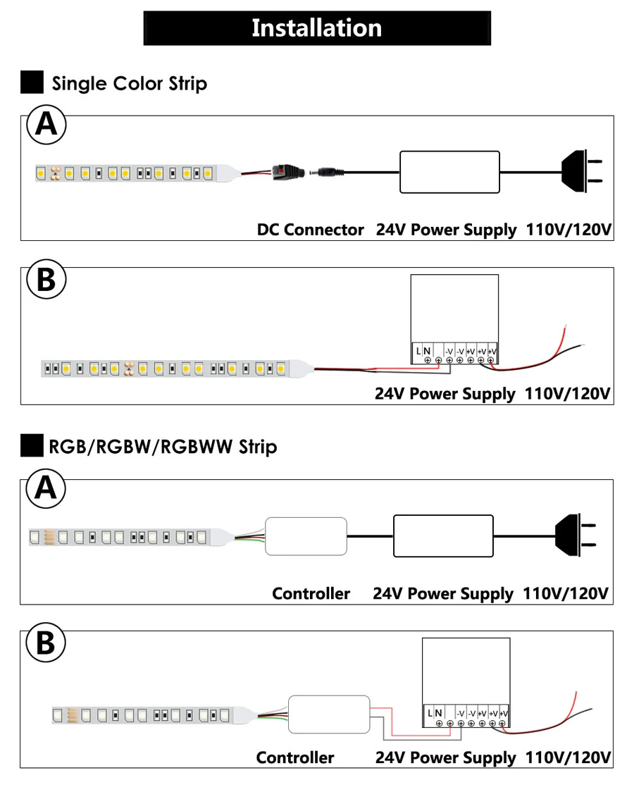 Tira de luces Led RGB 5050 de 24V, resistente al agua, 5M, 60Led/m, 300Led, blanco cálido, cinta de luz Led Flexible de neón para habitación,luces