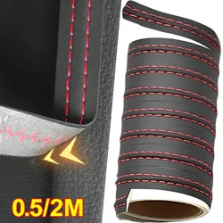 Car Interior Moulding Trim Self-adhesive Dashboard Pu Leather Decorative Line Red Blue DIY Braid Strip Car Decoration Stickers