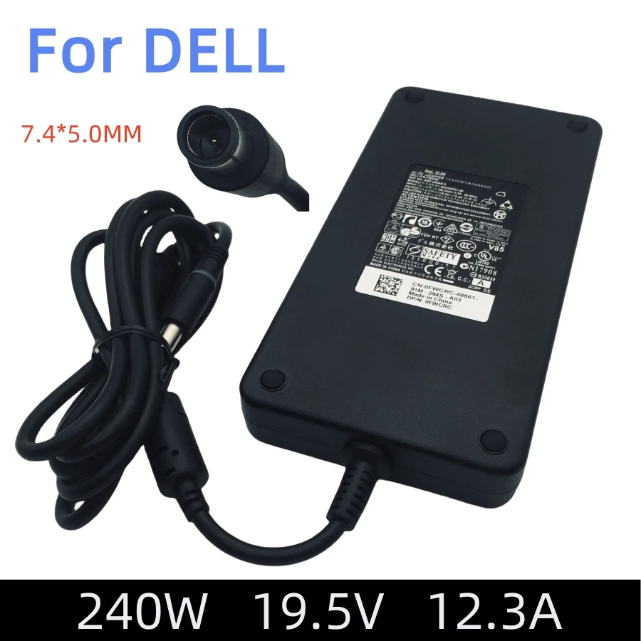 Adaptador de CA de 240W, 19,5 V, 12,3a, para Dell Alienware M15x M17x M18X R2 X51 M4700 M6700 M6800 J211H, fuente de alimentación del cargador del ordenador portátil