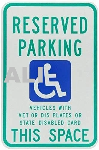 Warning Sign Metal Tin Sign 8x12 8x12 Handicapped Sign sign