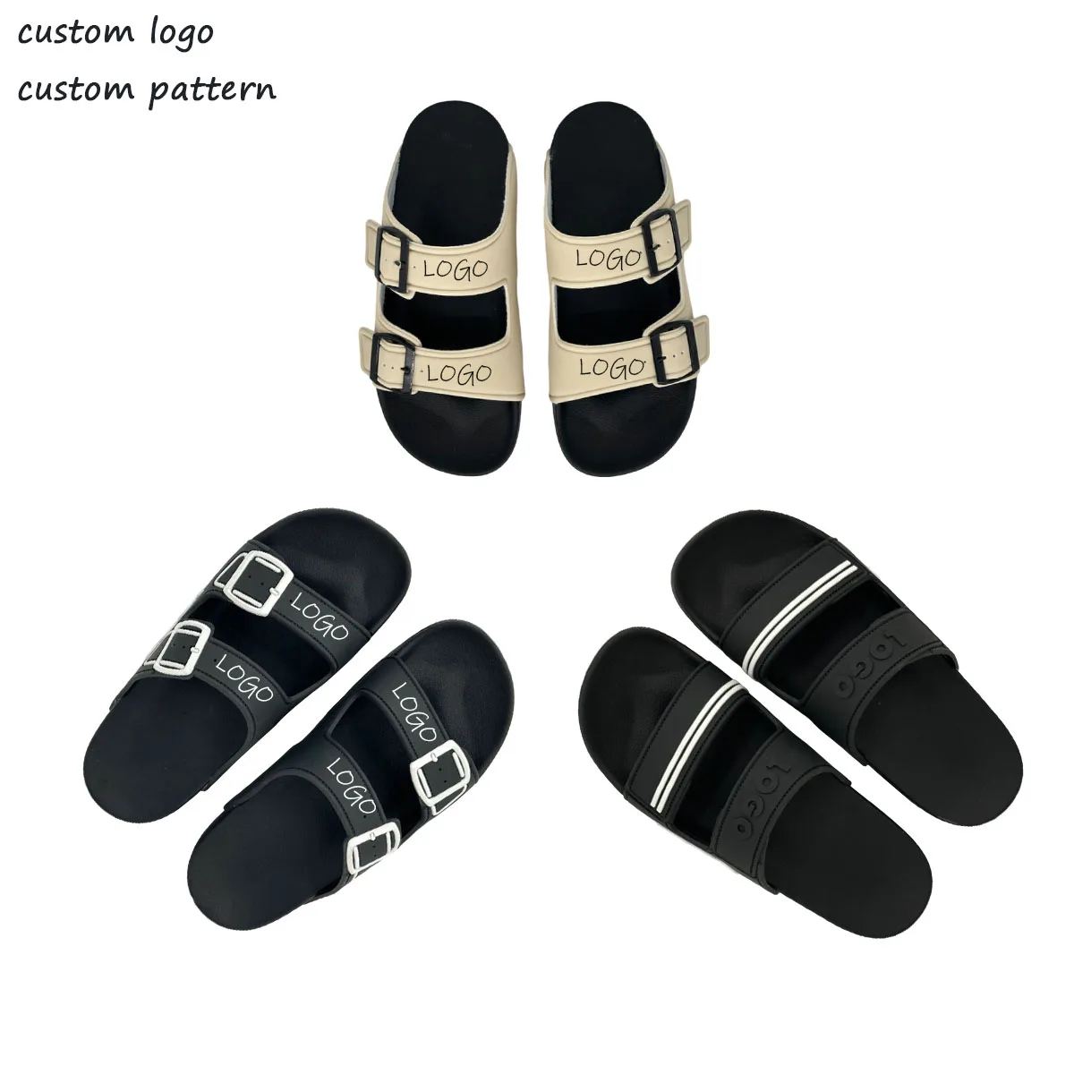 Custom Logo Fashion Slides Non-Slip Masculin Men Hombres Beach Slippers House 1:1 Logo