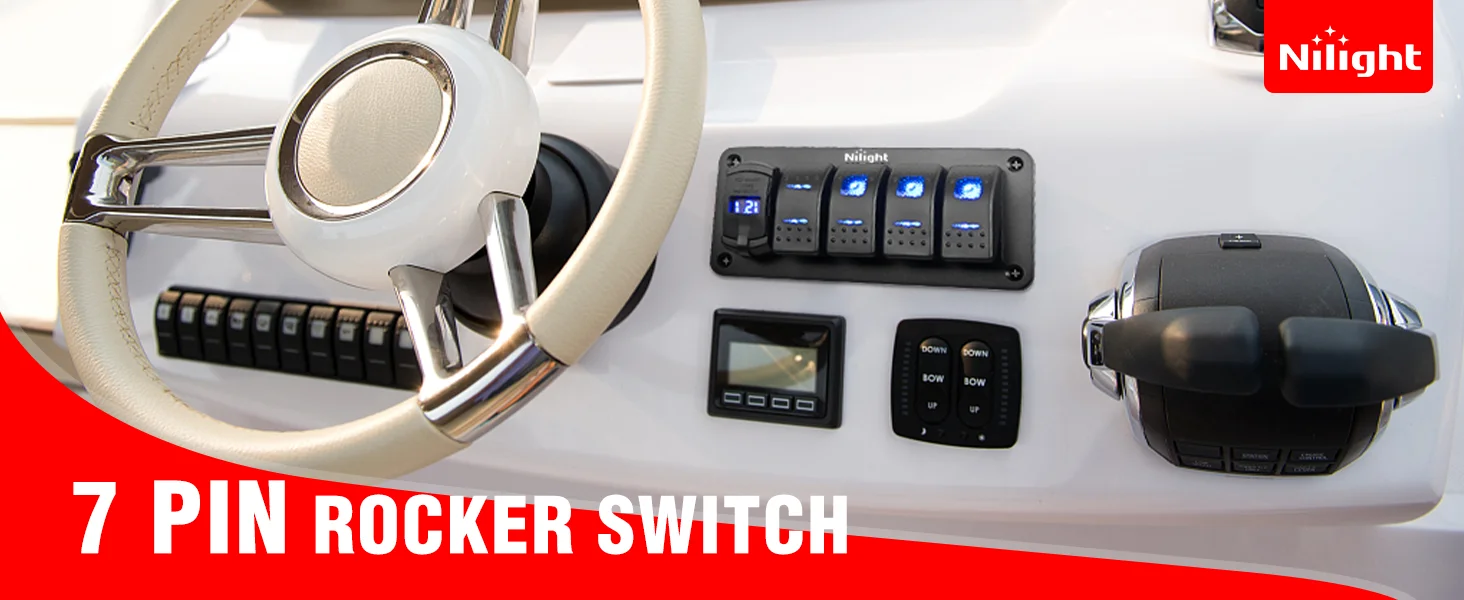 7PIN ON-OFF-ON Rocker Switch momentary