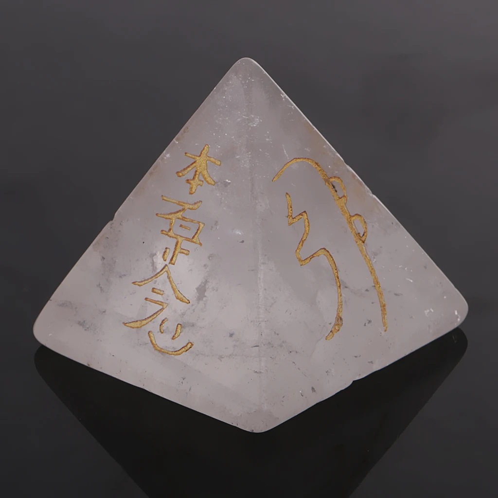Crystal Pyramid Gemstone Decorative Healing Stone Energy Reiki Ornament for Home Meditation Room