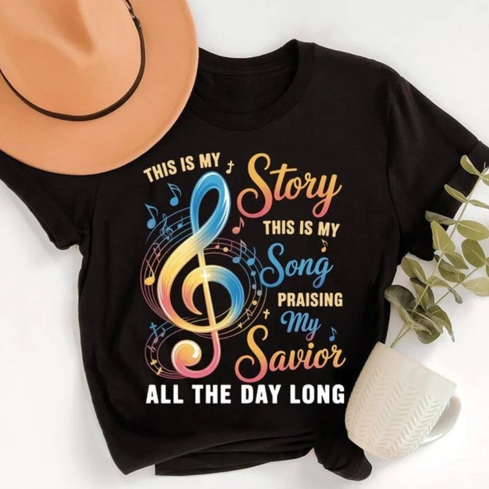 Christian Hymn Men Cotton T-Shirt This Is My Story Faith Based Worship Tee Y2k Tops Summer Short-Sleeve Clothes Women Clothing