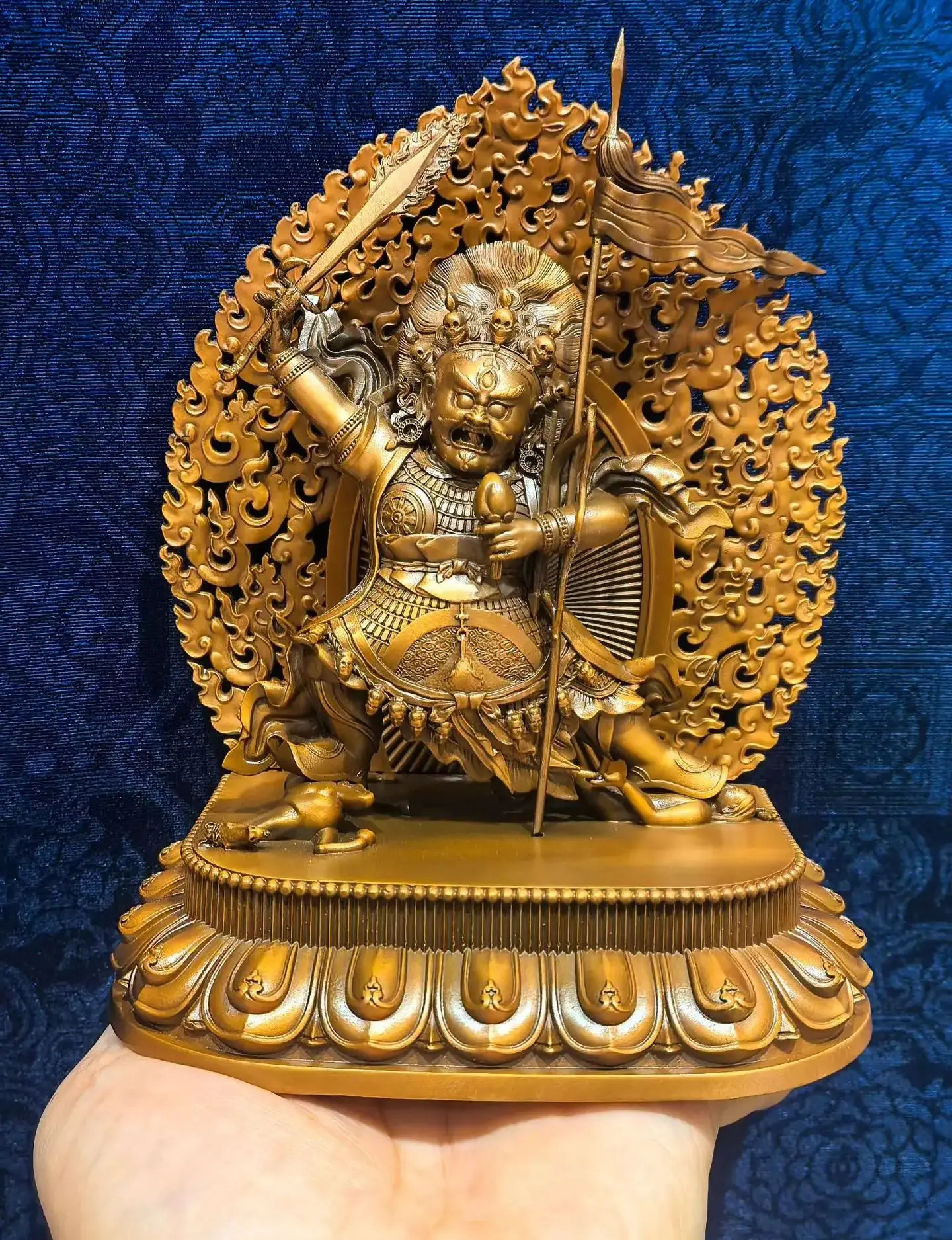 5A+ Buddha statue Exquisite copper carving Simhamukha DAKINI Armor Dharma protector buddhist altar family temple monk worship