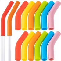 Silicone Straw Covers Metal Straws Tips Cover 8MM Wide Stainless Steel Food Straw Straws Straw Covers Accessories Reusable