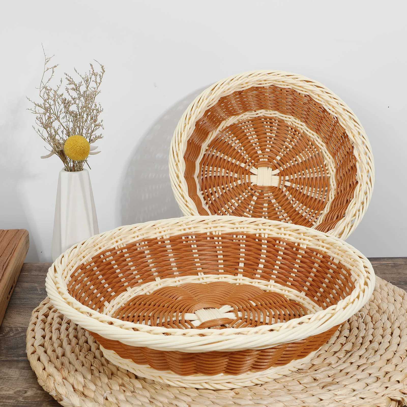 Home Kitchen Food Basket Natural Look Food Storage Basket for Kitchen Dining Room Supplies
