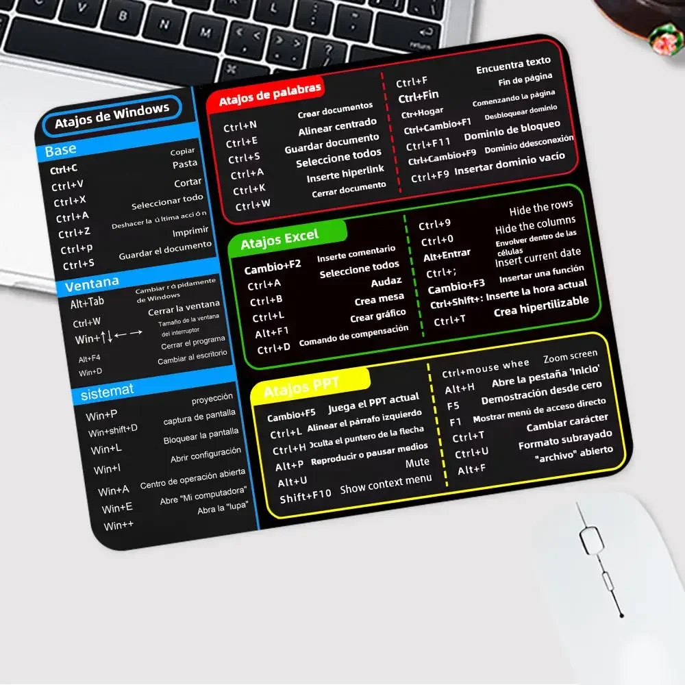 

Small Quick Selection Mouse pad Keyboard Spanish Portuguese English EXL Windows Office MousePad keypad Basic rubber non-slip mat