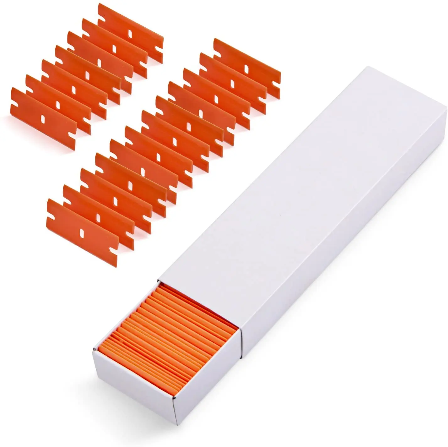 100 Pieces Two Cutting Plastic Razor Blade Label Clean Razor Glue Remover Window Glass Clean Scraper Car Wrap Sticker Squeegee image 3