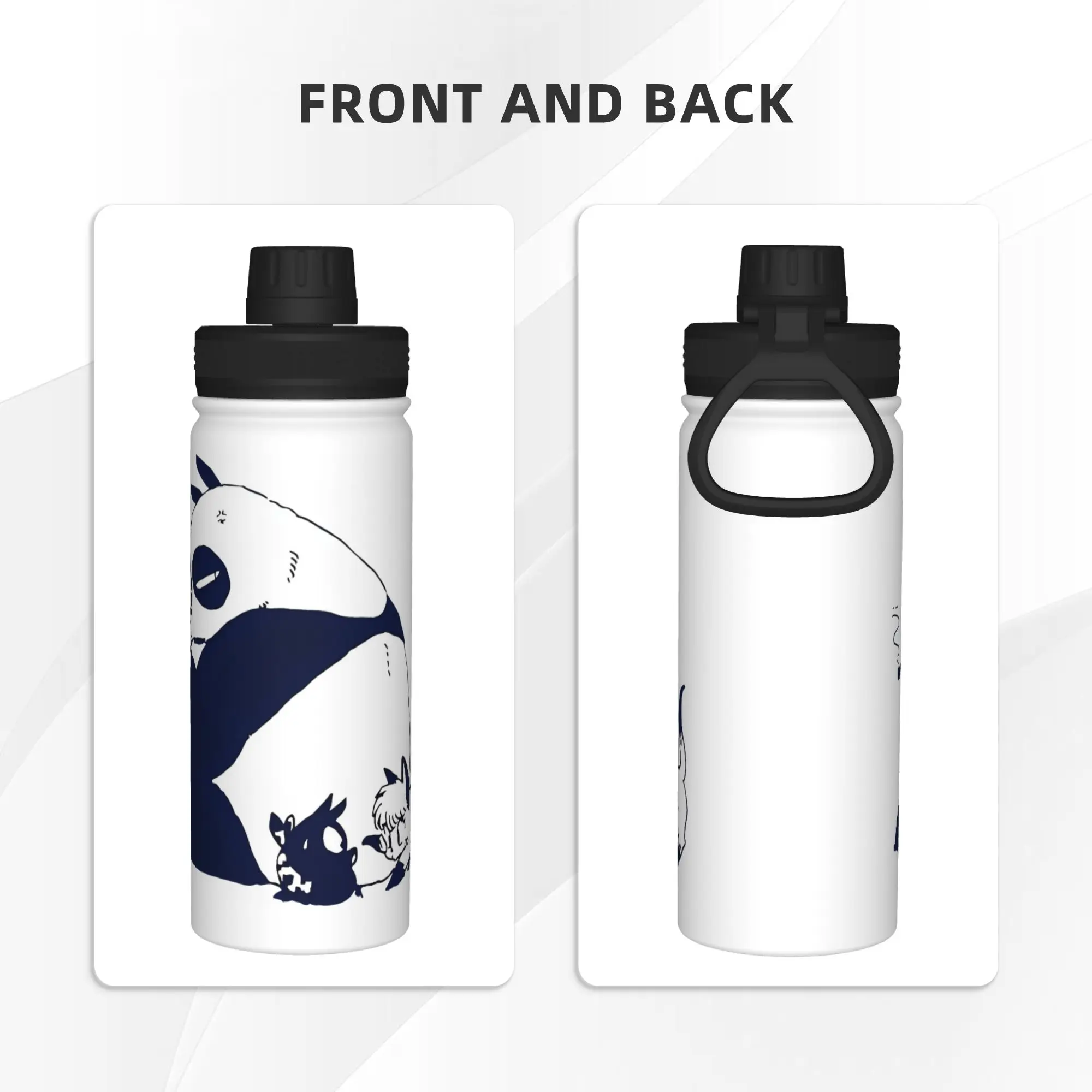 Ranma 1/2 Japanese Anime Panda 18OZ Sports Insulated Kettle  Thermal Cup Stainless Steel Office Home Mug Water Bottle