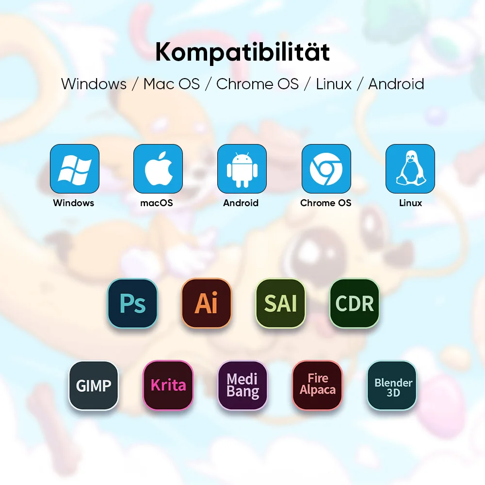 XPPen Deco01V3 Grafiktablett, 10 Zoll, digitales Zeichentablett, 3 Farben, 16384 Stufen, 60 Neigungsstufen, Kunstanimation für Android, Windows, Mac – Detail 9