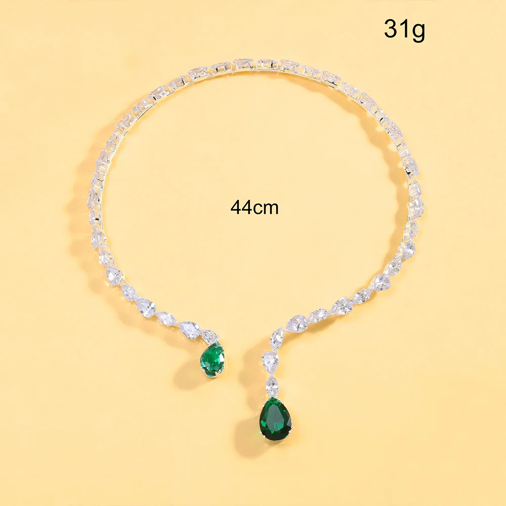 Luxury Water Drop Collar Necklace Pendant for Women High Quality Jewelry Elegant Pendant Zircon Open Necklace Choker Adjustable