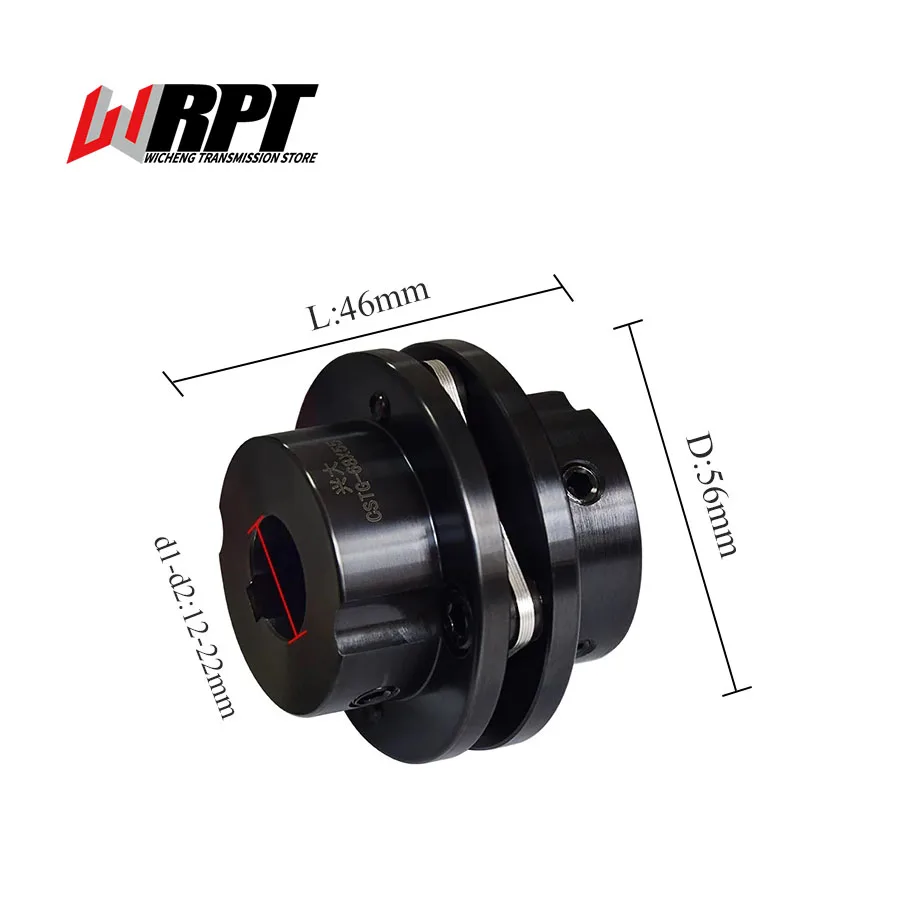 

CSTG Diaphragm Coupling Sleeve 45# Steel Elastic Diaphragm Coupling High Torque Stepped Flange Coupling CSTG-56X46