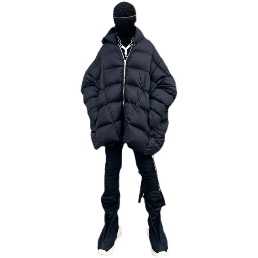 Nigo fhdx diablo Stil Fledermaus ärmel Daunen jacke Herren Herbst und Winter lose Kapuze Trend in der langen verdickten Jacke # ngtop11338