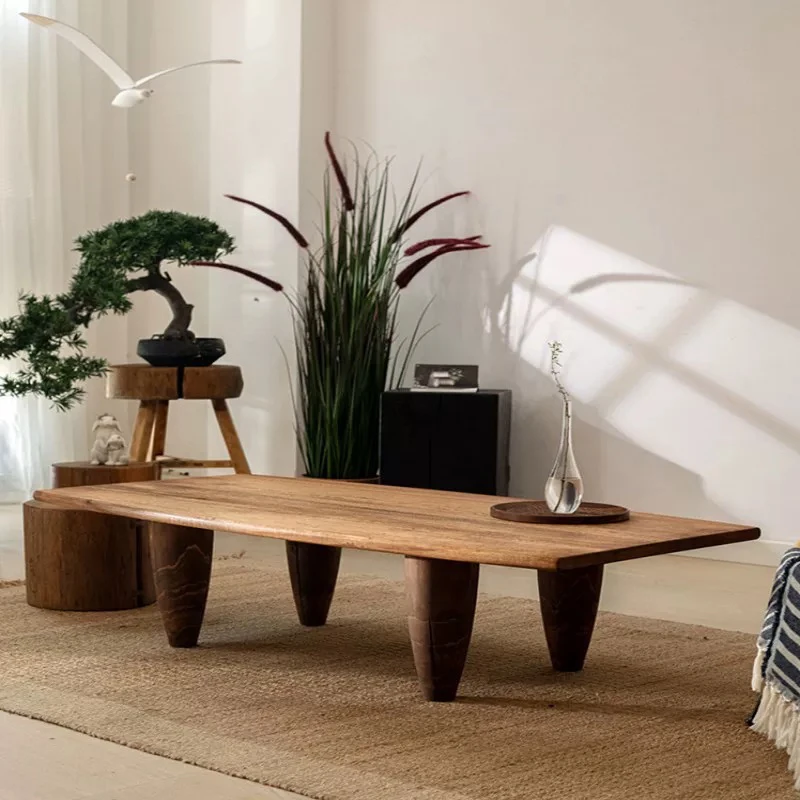 

Black Extendable Coffee Table Storage Classic Japanese Retro Coffee Table Polished Matte Stolik Kawowy Living Room Furniture