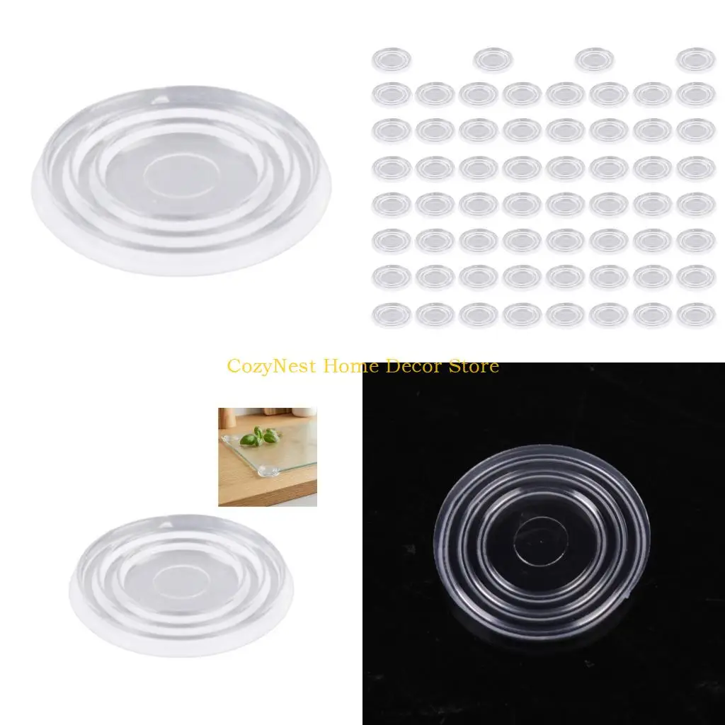 92MF 60Lots Clear Glass Kitchen Board Rubber Pad Transparents Glass Chopping Board Nonslip Feet for Secure Chopping and Dicing