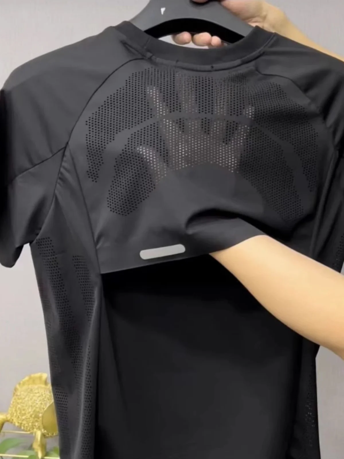 

Casual ort Sve Men's T-irt Summer Thin Qui Dry Me Patchwork Color round Ne Versatile Top Youth Faion