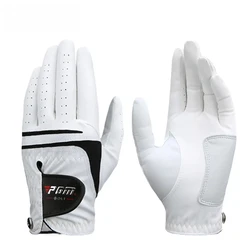 Men Golf  Gloves White Breathable Kid-lambskin Genuine Leather Sport Hand Glove Wear Single Left Right Handed Batting ST022