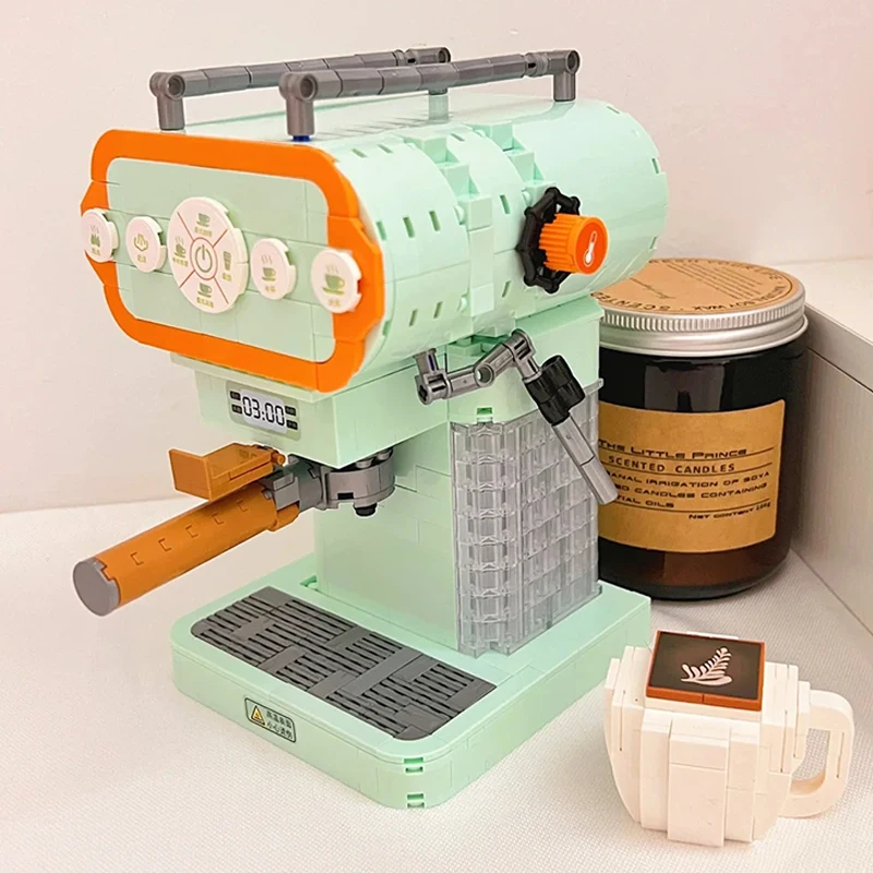 Lezi 01008 Household Automatic Multifunction Coffee Maker Drink Machine DIY Mini Blocks Bricks Building Toys for Children no Box